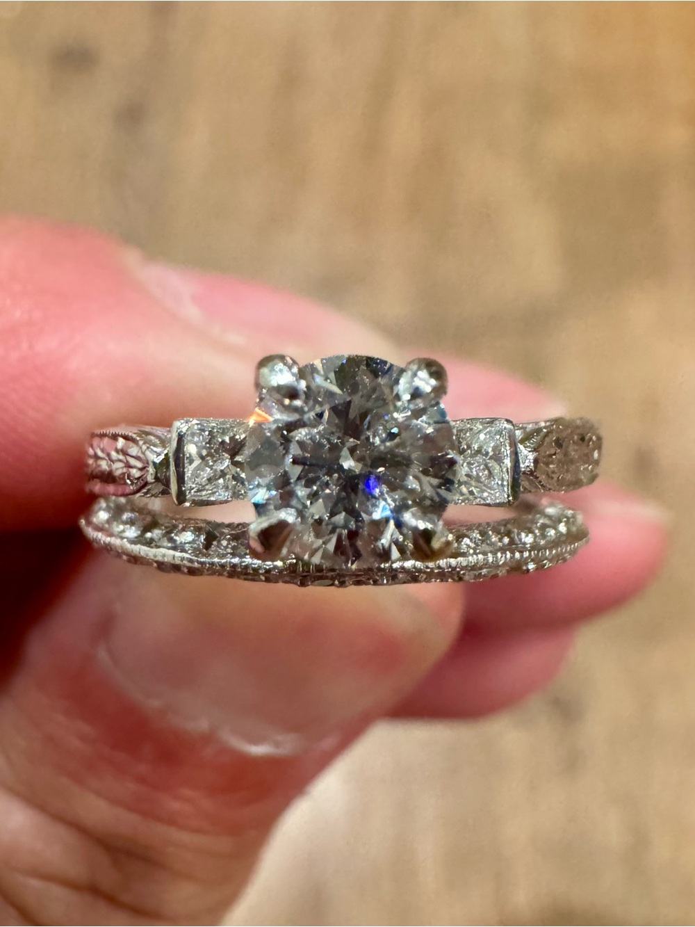 TACORI Platinum Diamond Engagement Ring Set